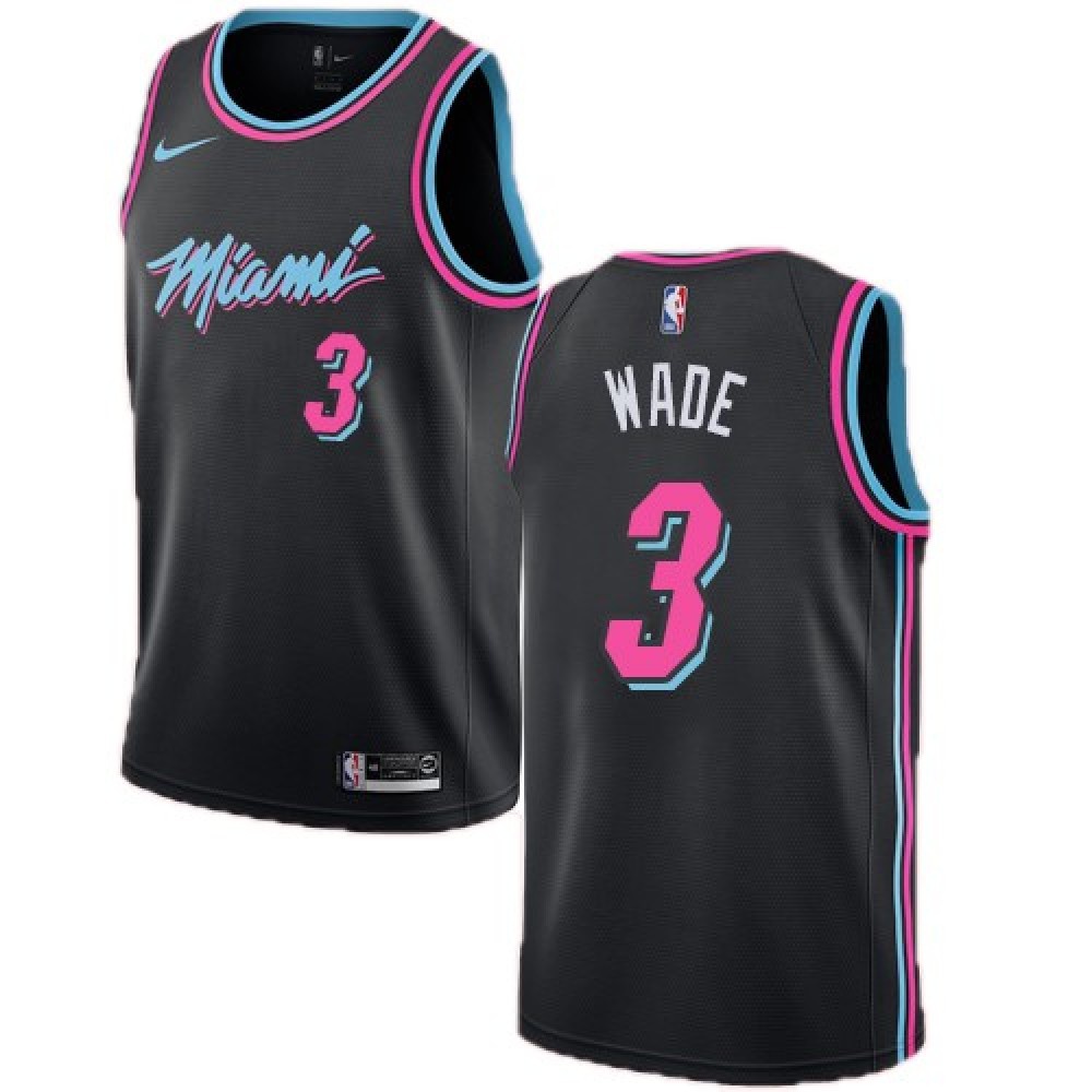 Men's Miami Heat Dwyane Wade #3 Black Swingman Jersey - City Edition-Pro Kit Vault | Brand New 26/27 Sports Jerseys